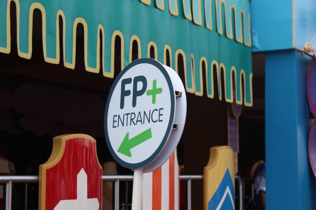 entrance for fast pass holders at a disney park