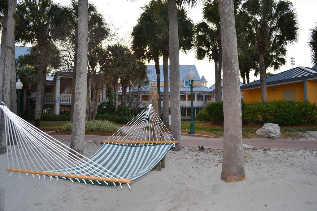 a hammock at one of disney's many resort hotels