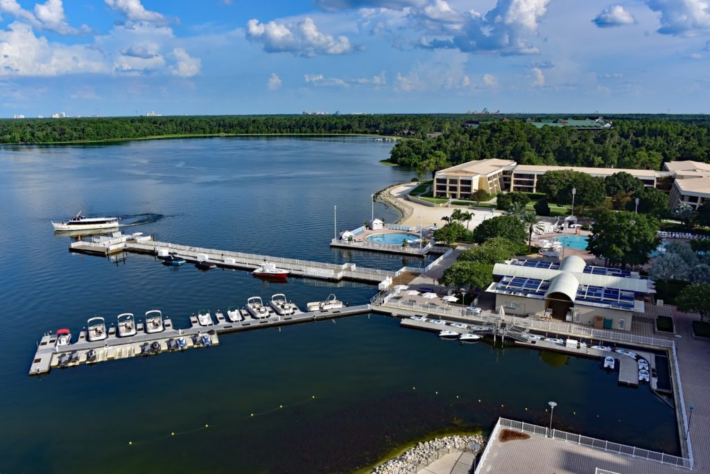 renting a boat to paddle around the lakes at a disney resort