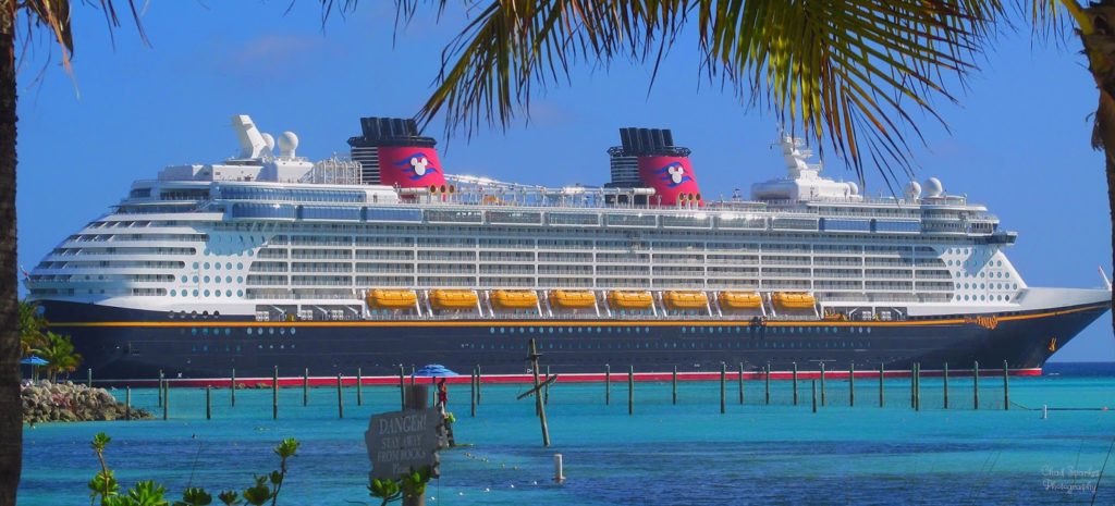 disney fantasy cruise docked at castaway bay