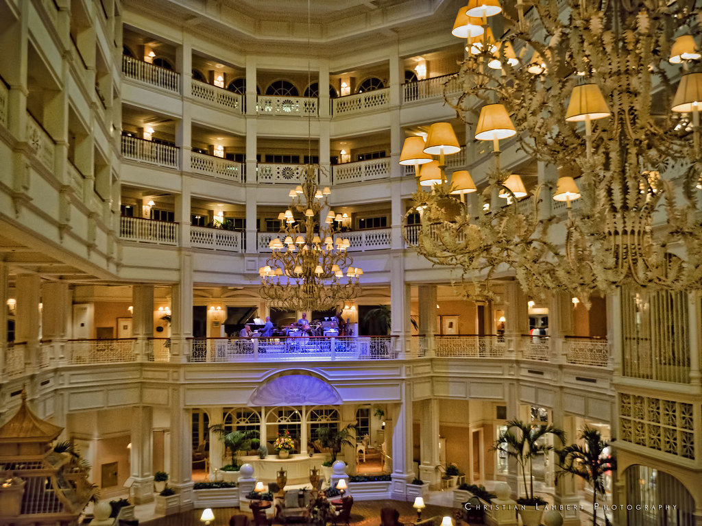 the lobby of disney's grand Floridian resort