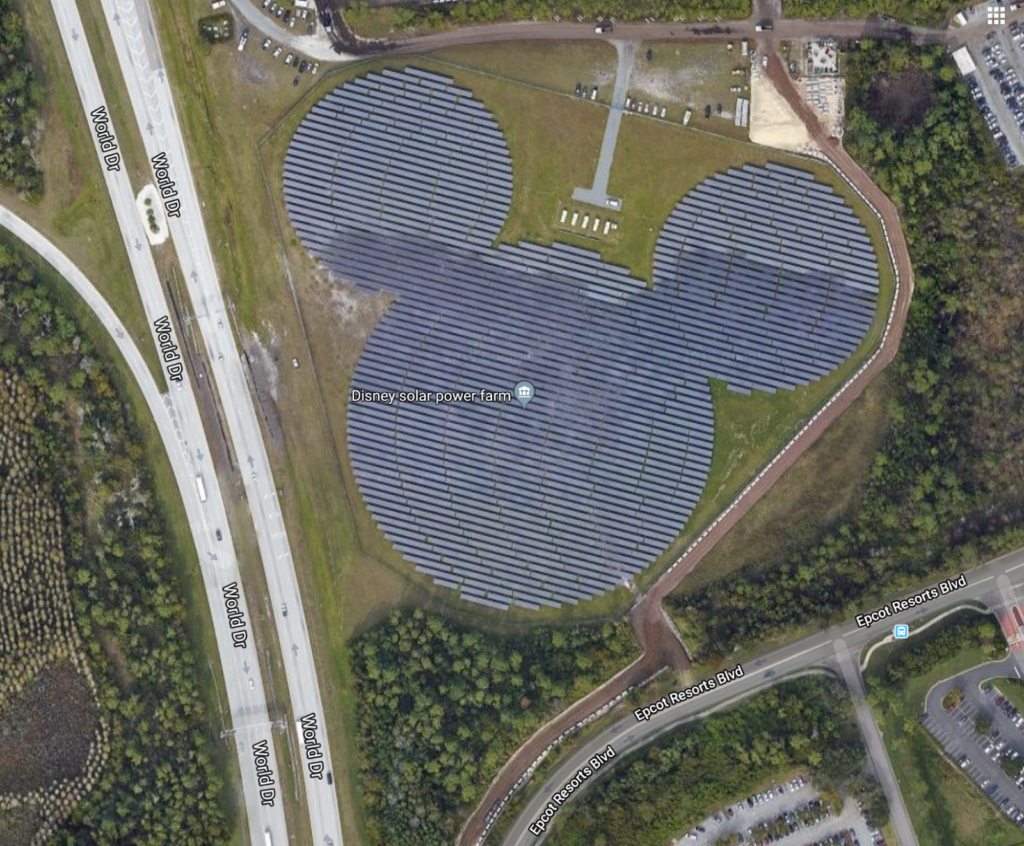 Mickey shaped solar farm opened in 2016 near Epcot.