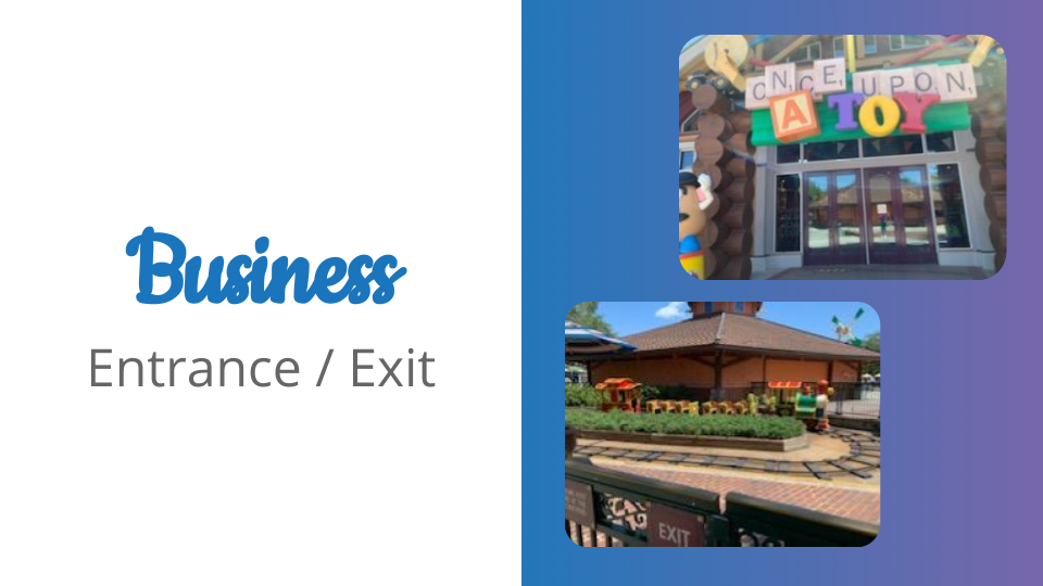 Business Entrances and Exits at Disney Springs