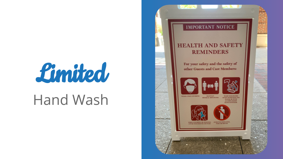 limited hand washing stations at disney springs