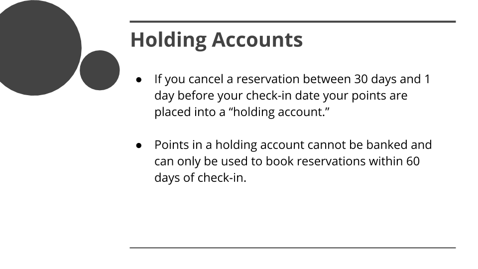 COVID-19 Special DVC Member Rules Overview - Holding Accounts