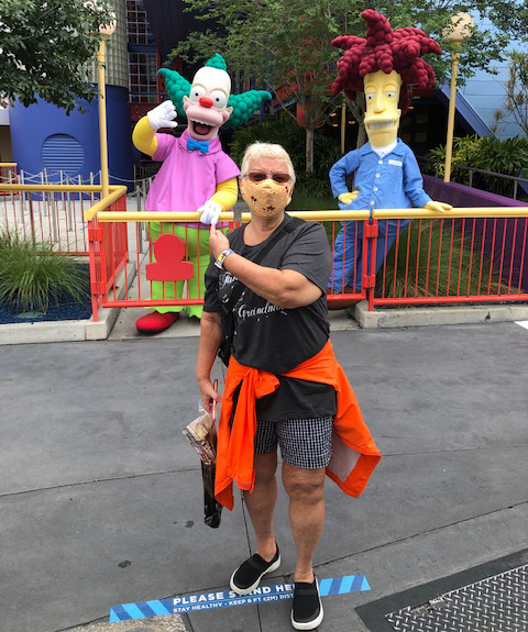 Character photos while social distancing at Universal Orlando reopening