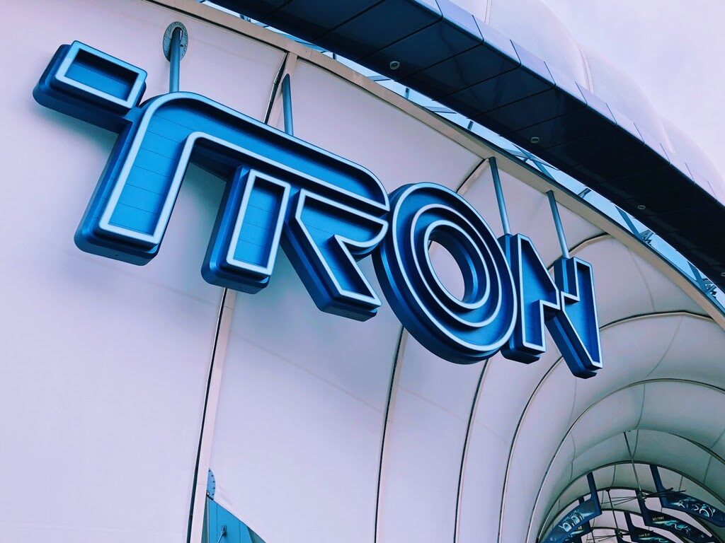 Tron Coaster Sign at Shanghai Disney