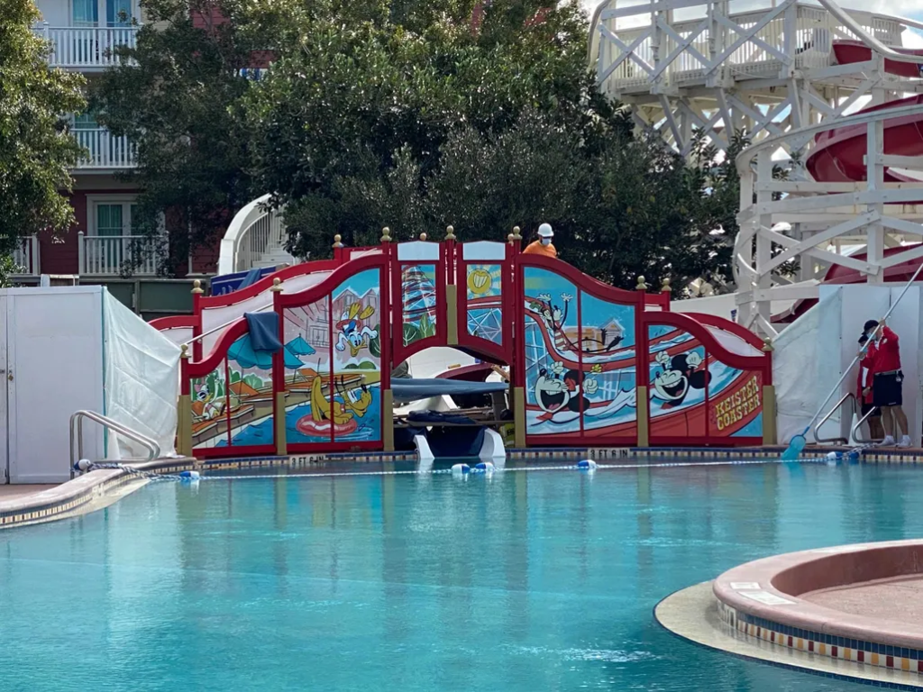 The recently redesigned Keister waterslide now features Mickey & Minnie
