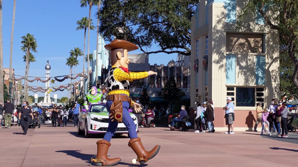 Woody and Buzz Lightyear in Cavalcade at Hollywood Studios