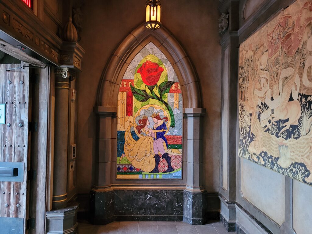 Belle & The Beast Stained Glass at Be Our Guest Restaurant