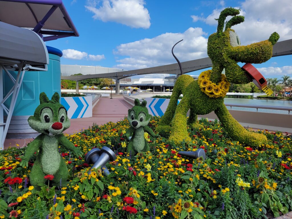 Pluto and Chip 'n' Dale Topiary