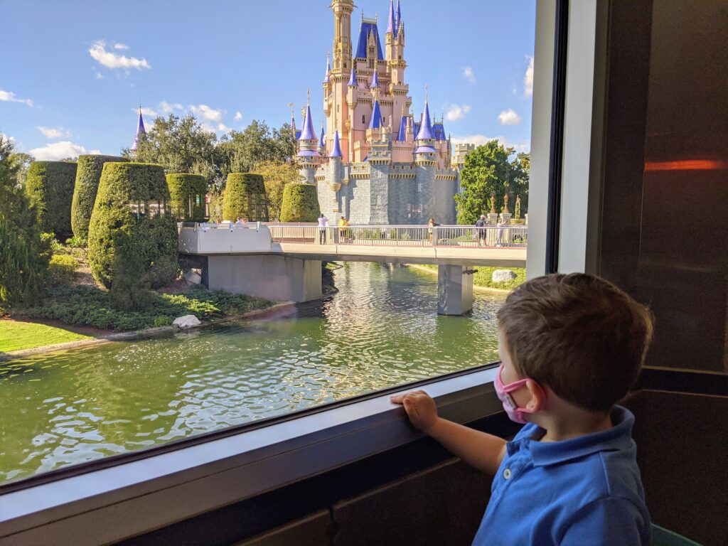 View of Cinderella's Castle from Cosmic Ray's Starlight Cafe