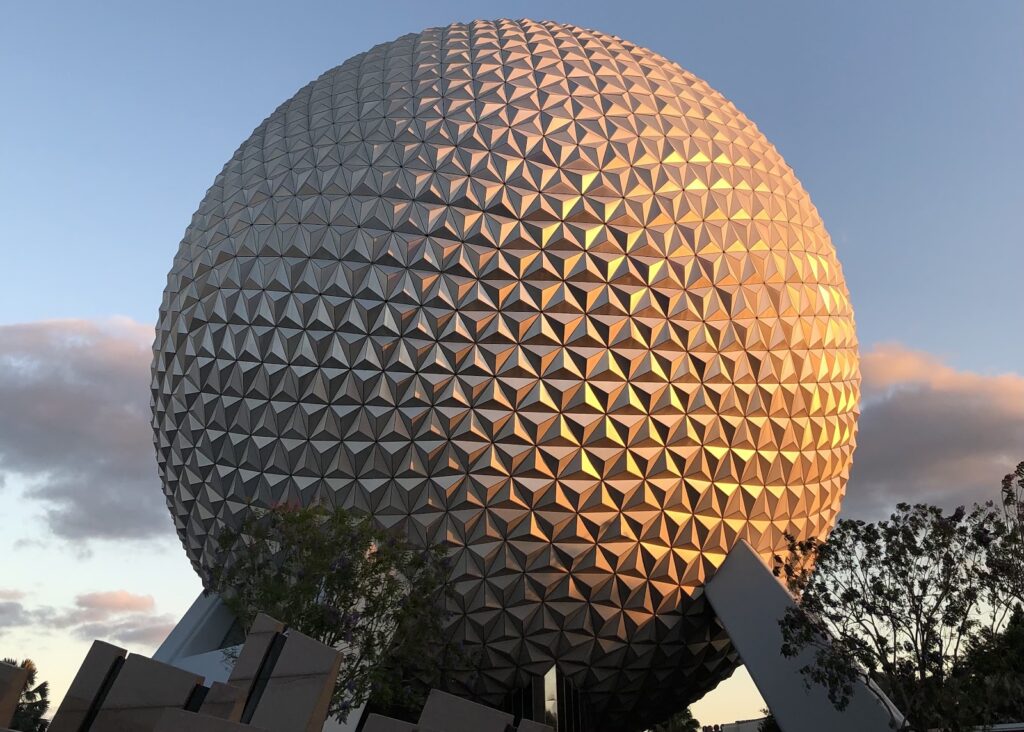 Exterior photo of Spaceship Earth, EPCOT