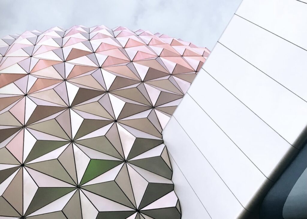 Close up photo of Spaceship Earth tiles, EPCOT