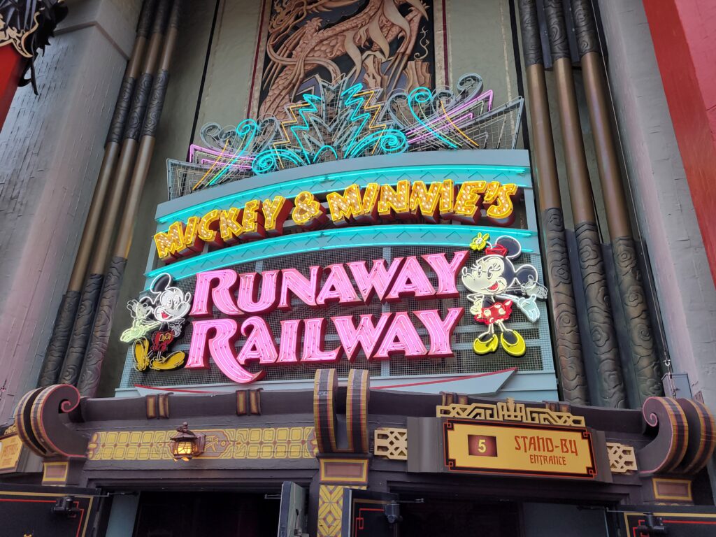 Mickey & Minnie's Runaway Railway Sign