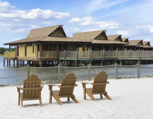 Beach in front of Disney Polynesian Resort Water Bungalows