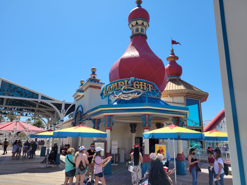 Lamplight Lounge Sign in Pixar Pier at California Adventure