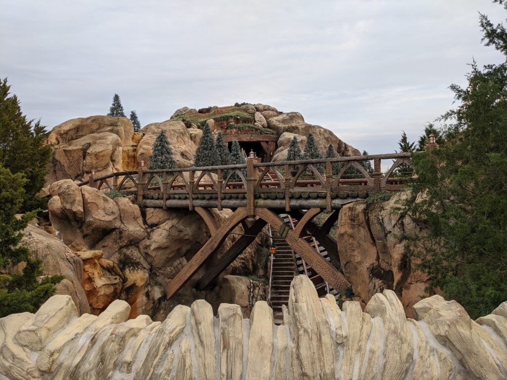 The Seven Dwarfs Mine Train track at Disney's Magic Kingdom