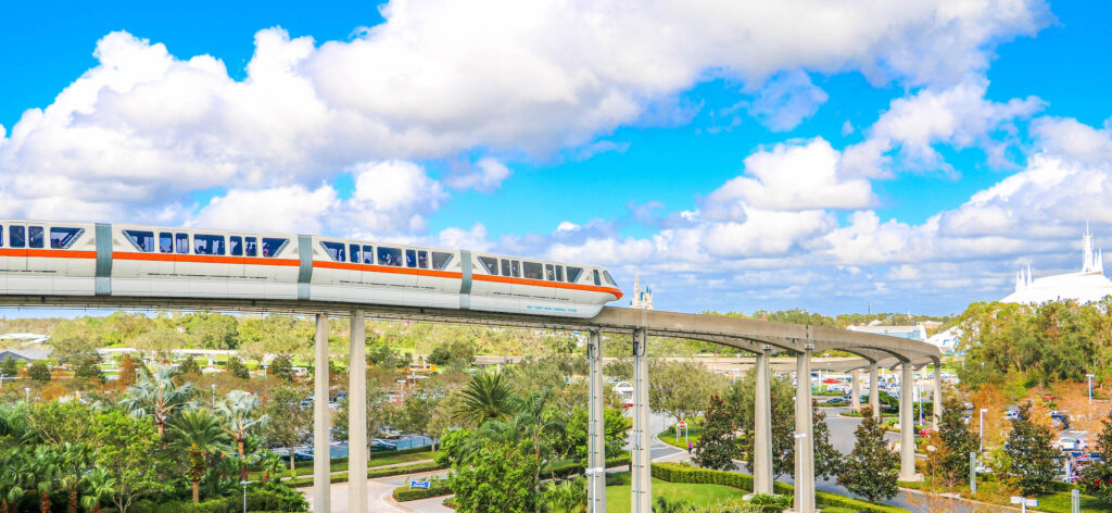 Disney's Monorail traveling to Magic Kingdom