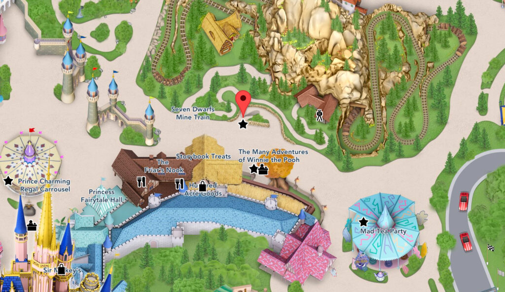 The Seven Dwarfs Mine Train location at Disney's Magic Kingdom