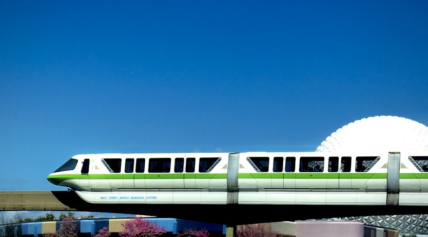 Disney's Monorail passing by EPCOT