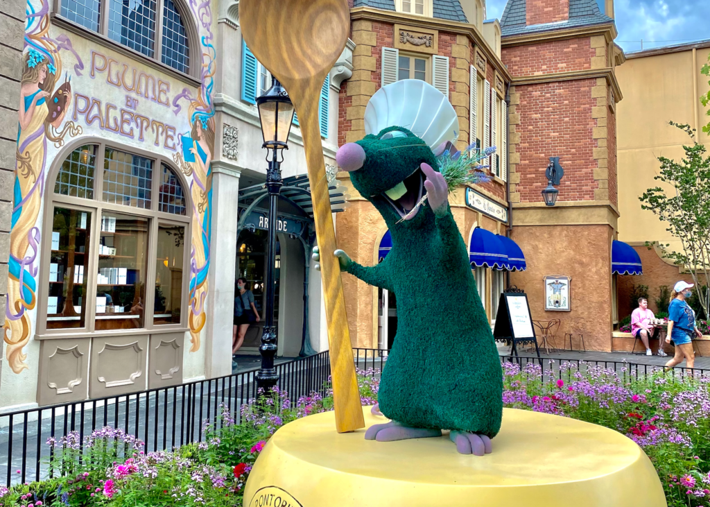 Remy from Disney's Ratatouille Statue in Epcot's France Pavilion