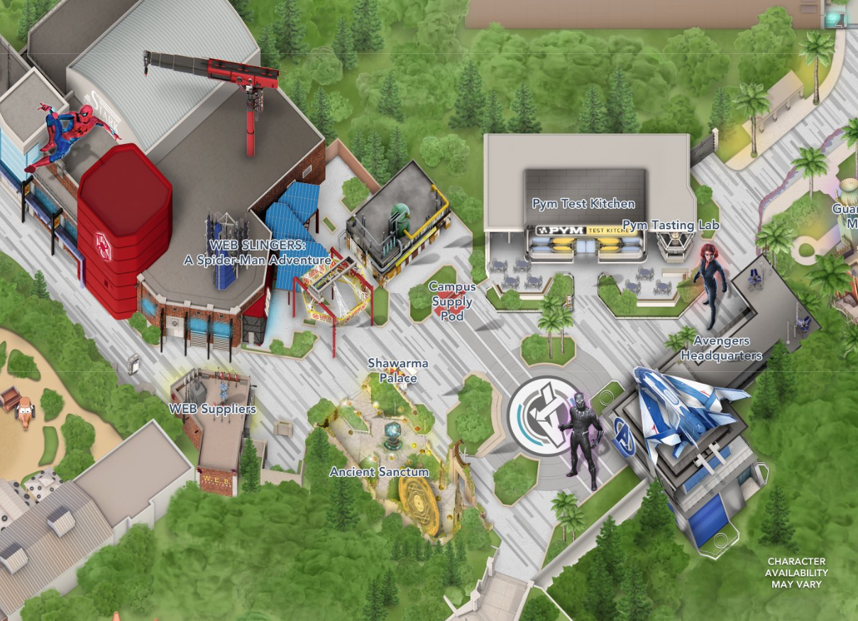 Avengers Campus Map