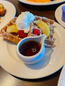 Waffles at Topolino's Character Terrace Dining at DVC Riviera Resort