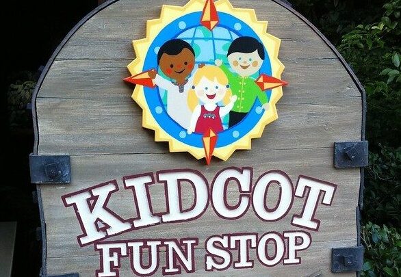 Kidcot Fun Stop sign at Epcot