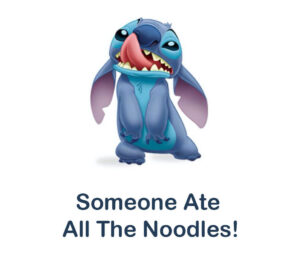 Stitch "Alguien se comió todos los fideos"