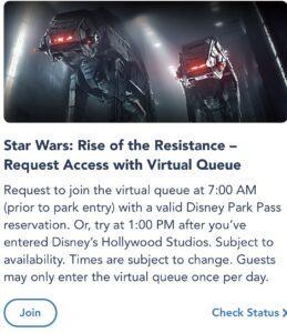 Join Rise of the Resistance Virtual Queue on MDE.