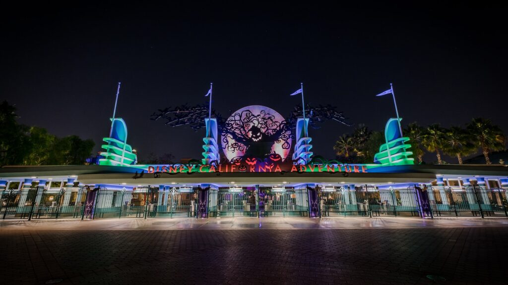Entrance to California Adventure during Oogie Boogie Bash