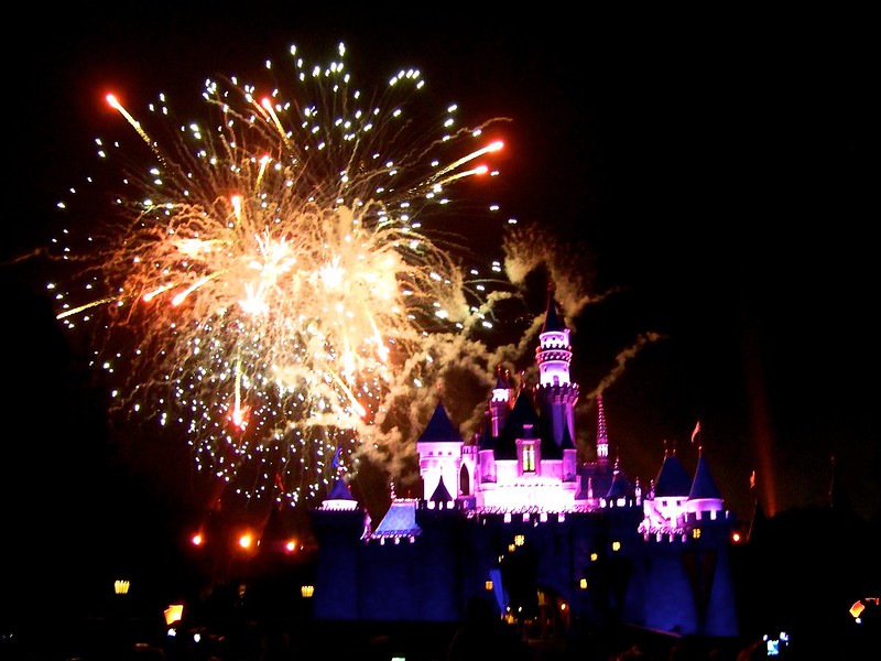 Disneyland castle fireworks