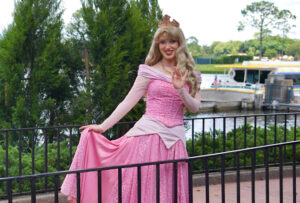 Princess Aurora posing in Epcot