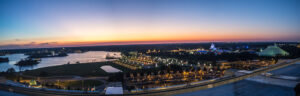 Vista desde California Grill al atardecer, Disney World