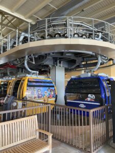 Themed Disney Skyliner gondolas 