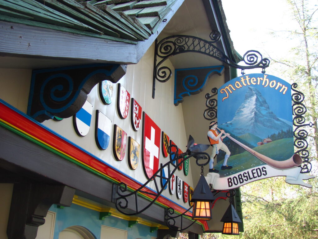 Matterhorn Bobsleds sign at Disneyland, CA