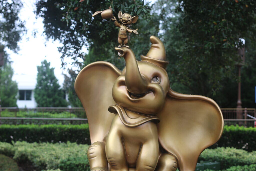 Dumbo statue at Walt Disney World 50th Anniversary