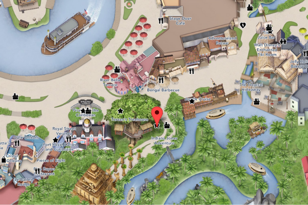 Indiana Jones on Disneyland Map
