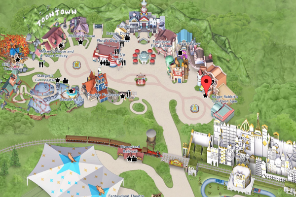 Mapa de Disneyland toontown 