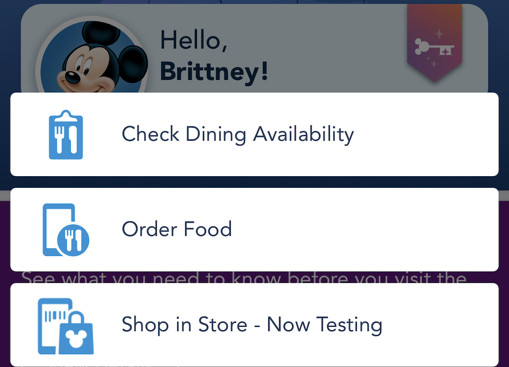 Disneyland mobile order