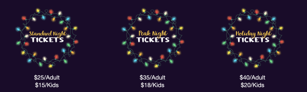 Night of a million lights ticket pricing