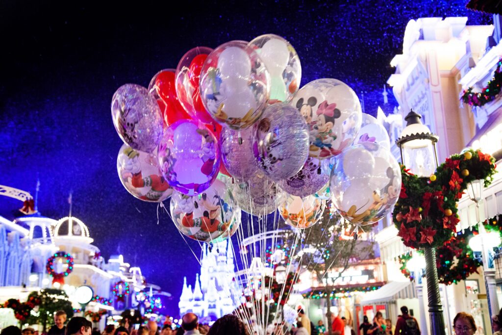 Main Street Disney World at Christmas
