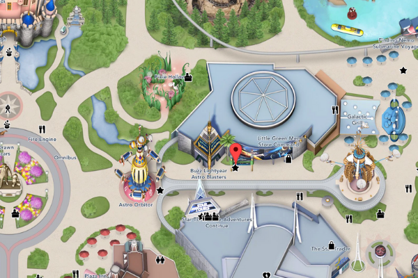 Buzz Lightyear Astro Blasters en el mapa de Disneyland