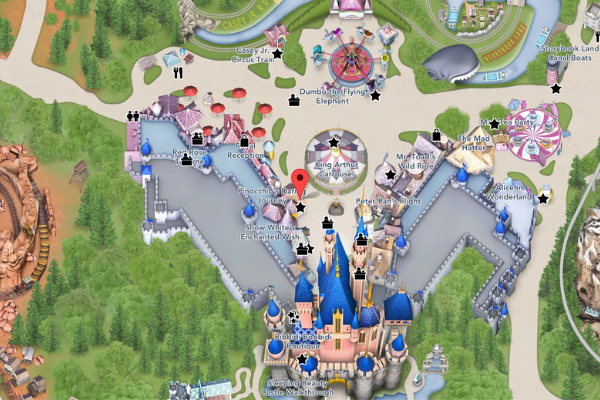 Pinocchio's Daring Journey on Disneyland Map
