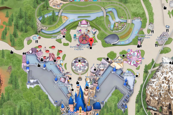 Dumbo on Disneyland Map 
