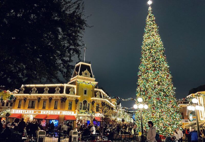 Christmas on Main street Disneyland Resort