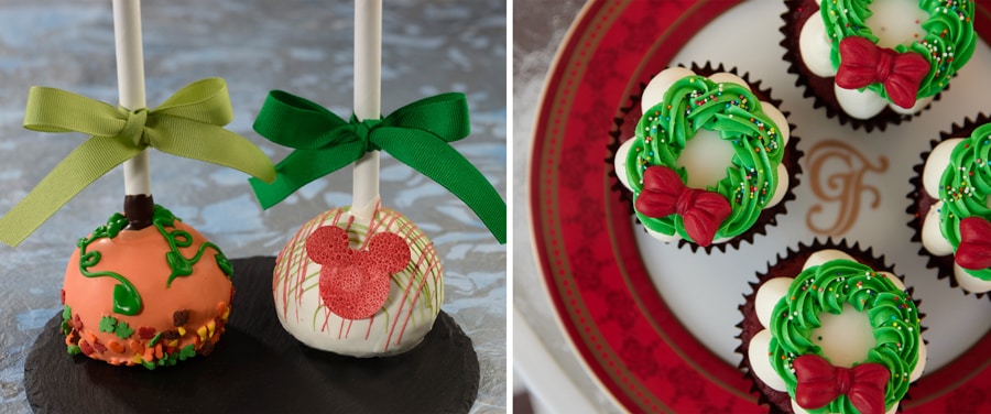 Pumpkin Pie Cake Pop & Red Velvet Wreath Cupcake from Gasparilla Island Grill at Disney's Grand Floridian Resort & Spa