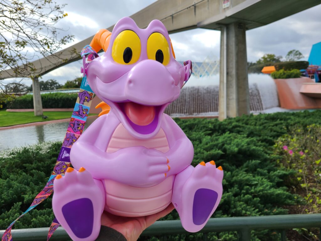 Cubeta de palomitas de maíz de Figment en el EPCOT de Disney