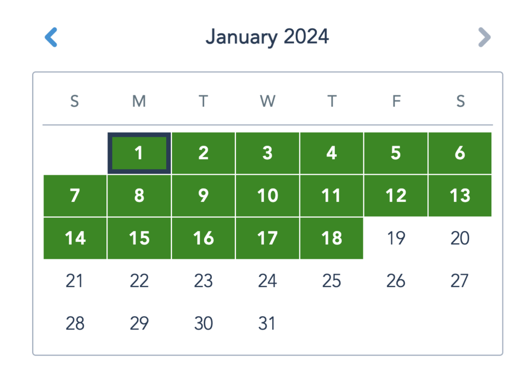 Disney World Park Pass reservations can be made as far out as January of 2024 currently